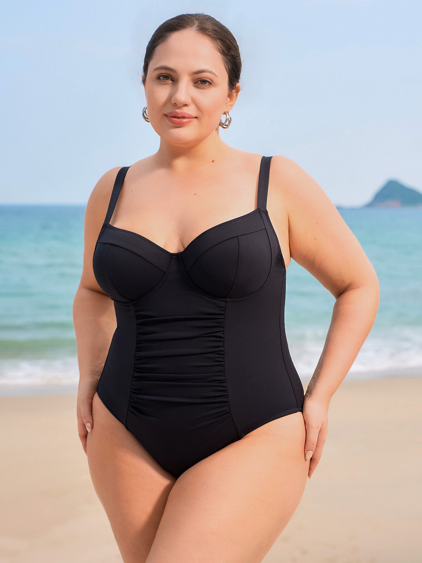 Women Knitted Nylon blended One Pieces Swimwear Sustainable Plus Size One-Pieces - BERLOOK