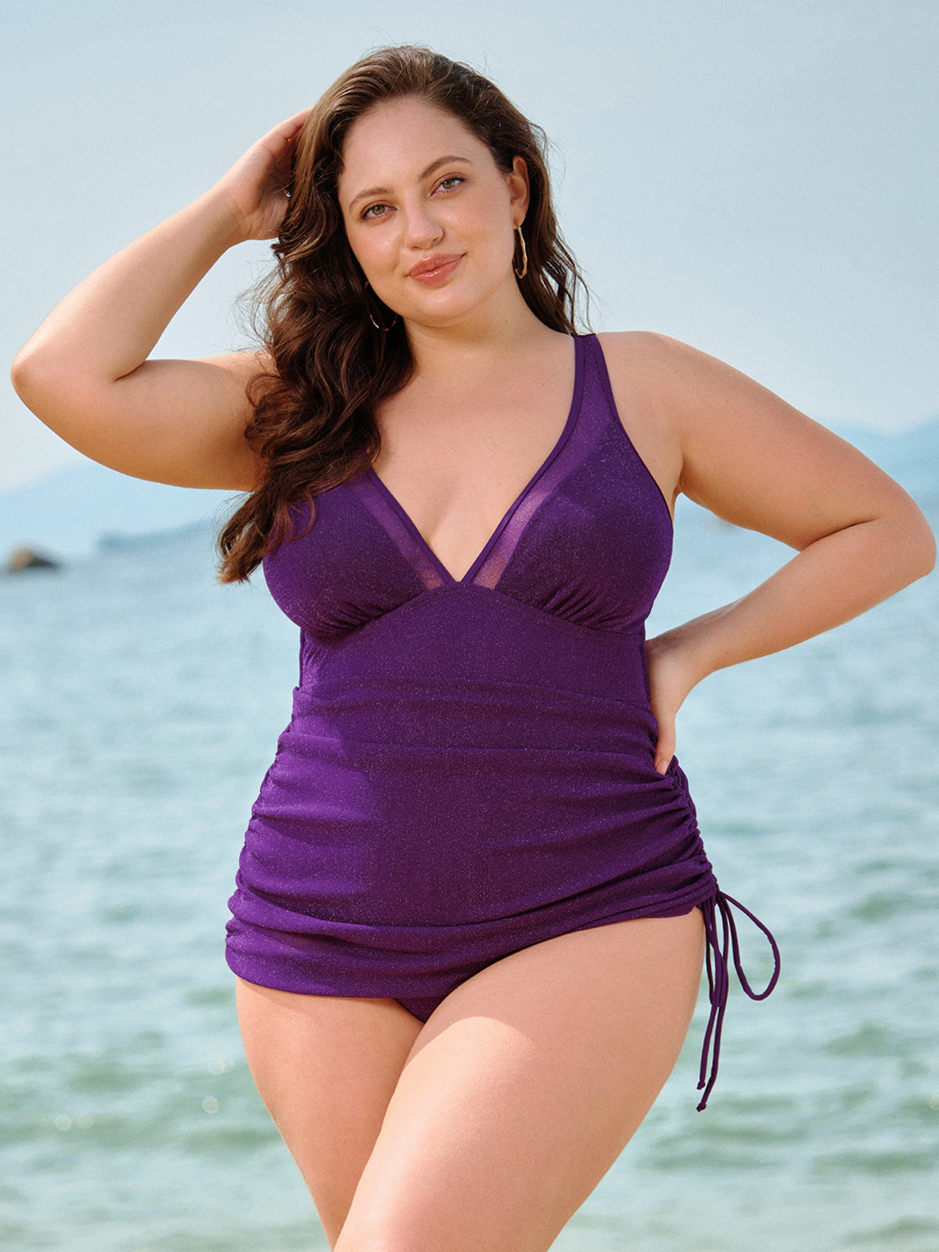Women Knitted Nylon blended One Pieces Swimwear Sustainable Plus Size One-Pieces - BERLOOK