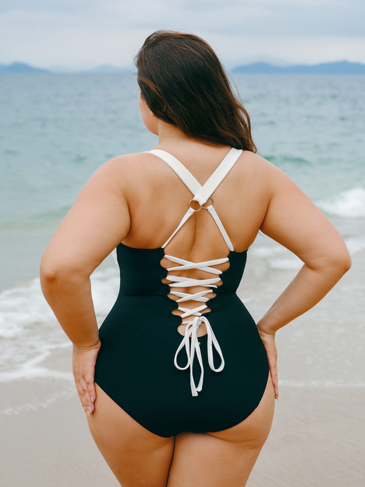 Women Knitted Nylon blended One Pieces Swimwear Sustainable Plus Size One-Pieces - BERLOOK