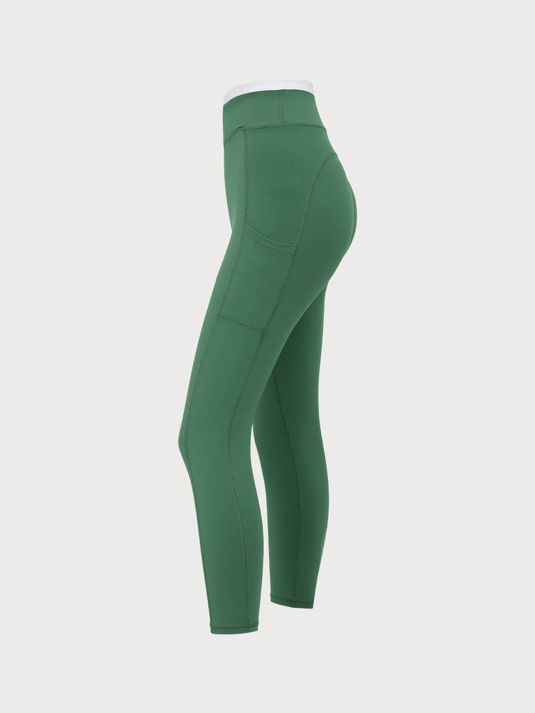 Women Knitted Nylon blended Yoga Leggings Sustainable Yoga Bottoms - BERLOOK