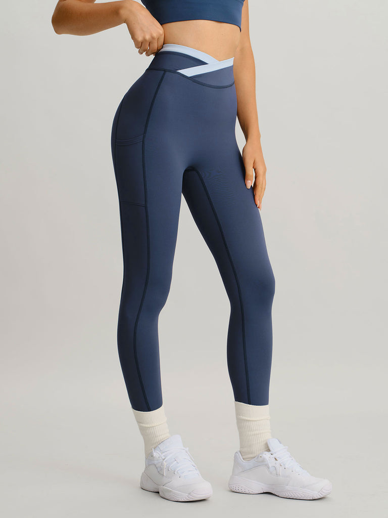 Women Knitted Nylon blended Yoga Leggings Sustainable Yoga Bottoms - BERLOOK
