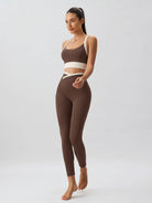 Women Knitted Nylon blended Yoga Leggings Sustainable Yoga Bottoms - BERLOOK