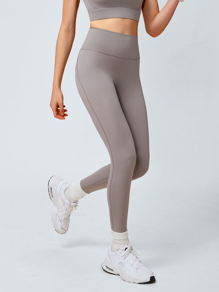 Women Knitted Nylon blended Yoga Leggings Sustainable Yoga Bottoms - BERLOOK