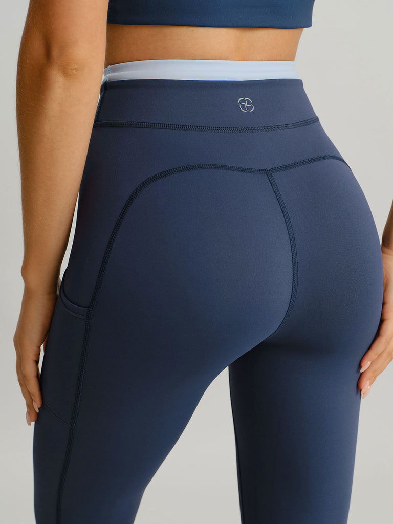 Women Knitted Nylon blended Yoga Leggings Sustainable Yoga Bottoms - BERLOOK