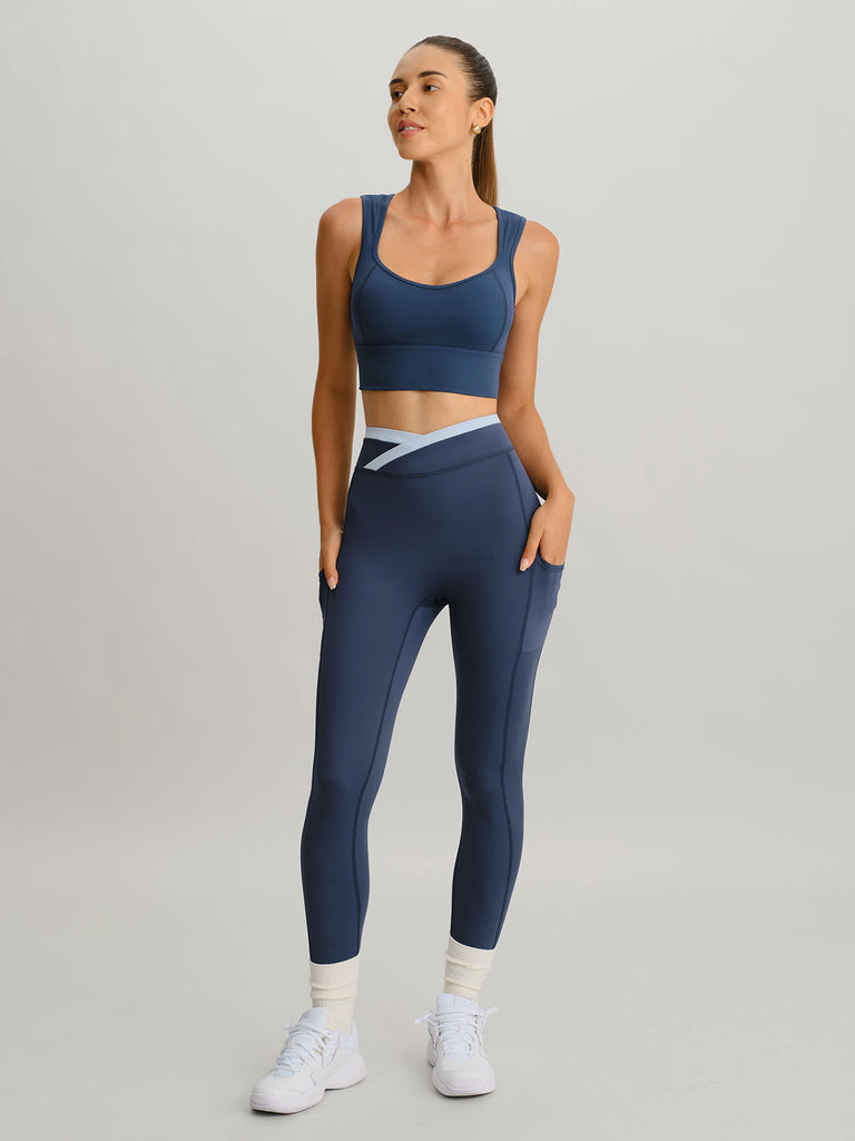Women Knitted Nylon blended Yoga Leggings Sustainable Yoga Bottoms - BERLOOK