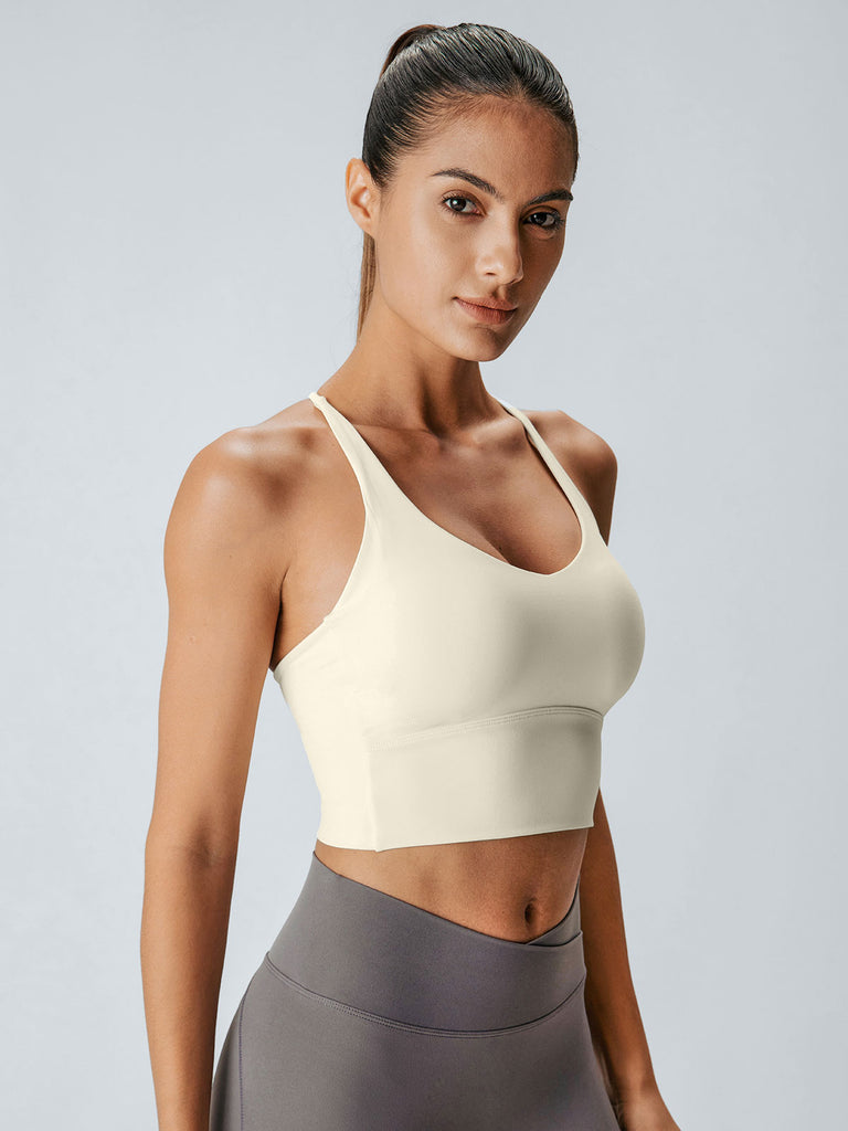 Women Knitted Nylon blended Yoga Sports Bras Sustainable Yoga Tops - BERLOOK