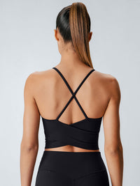 Women Knitted Nylon blended Yoga Sports Bras Sustainable Yoga Tops - BERLOOK