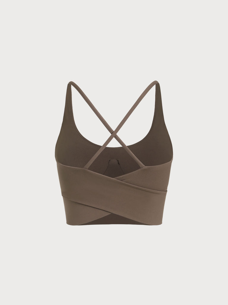 Women Knitted Nylon blended Yoga Sports Bras Sustainable Yoga Tops - BERLOOK