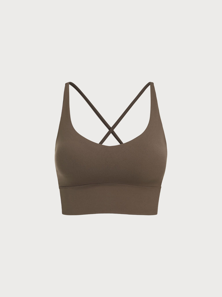 Women Knitted Nylon blended Yoga Sports Bras Sustainable Yoga Tops - BERLOOK