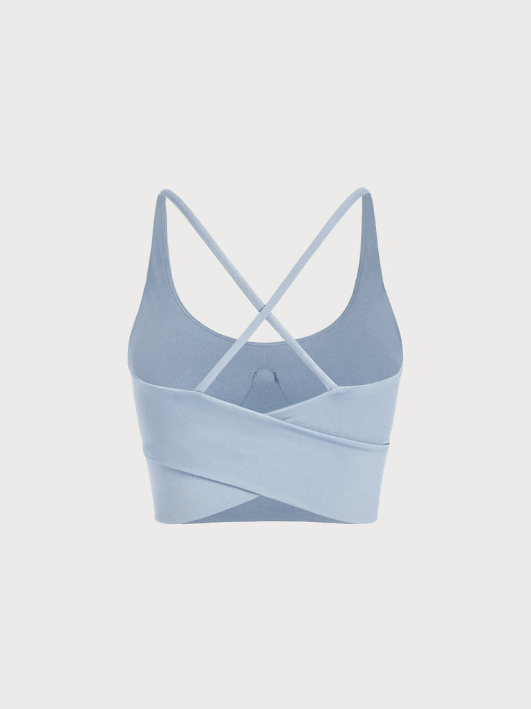 Women Knitted Nylon blended Yoga Sports Bras Sustainable Yoga Tops - BERLOOK