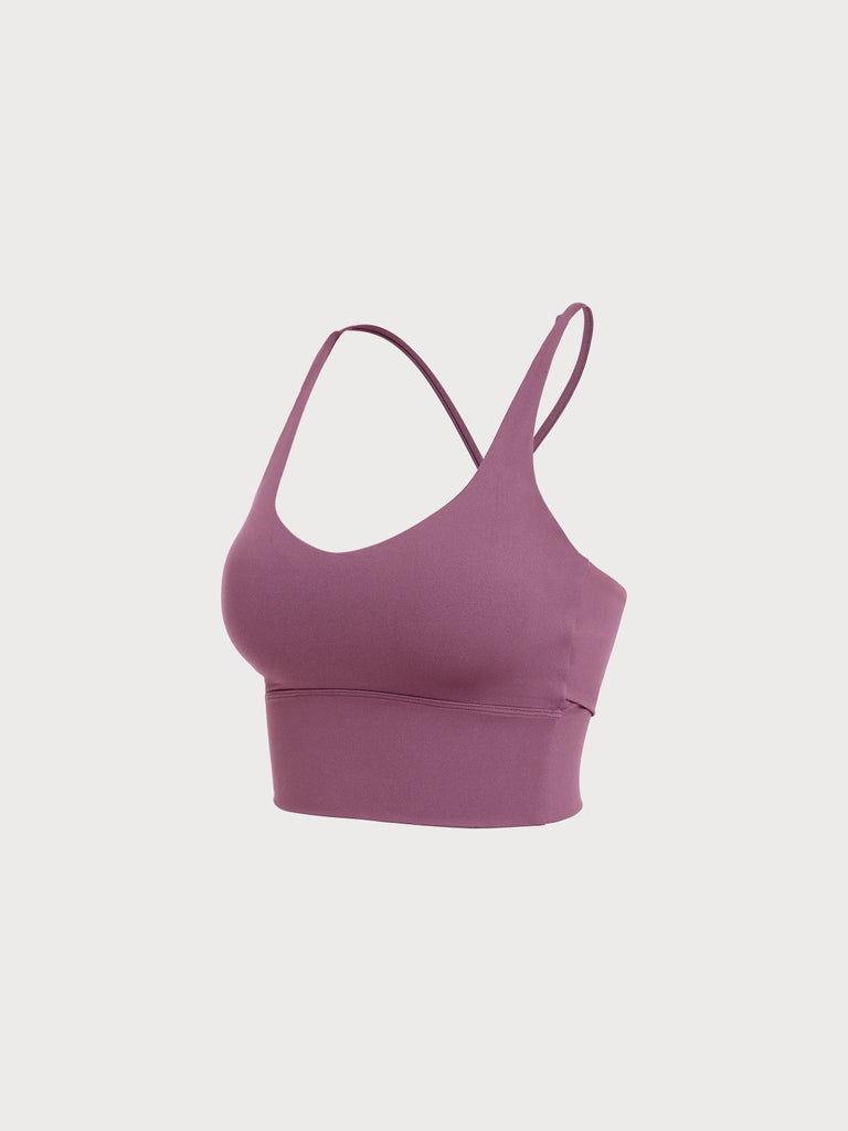 Women Knitted Nylon blended Yoga Sports Bras Sustainable Yoga Tops - BERLOOK