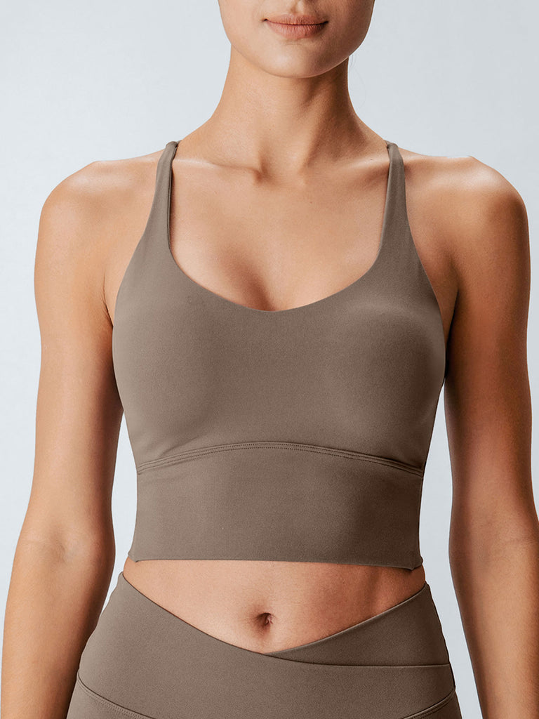Women Knitted Nylon blended Yoga Sports Bras Sustainable Yoga Tops - BERLOOK