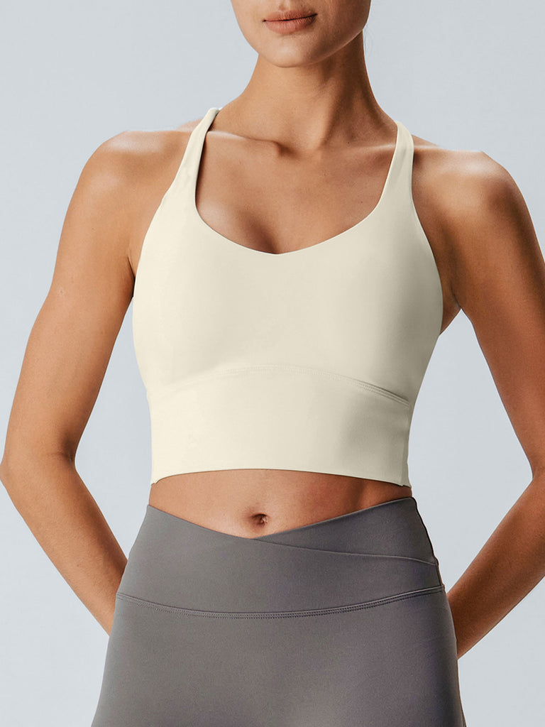 Women Knitted Nylon blended Yoga Sports Bras Sustainable Yoga Tops - BERLOOK