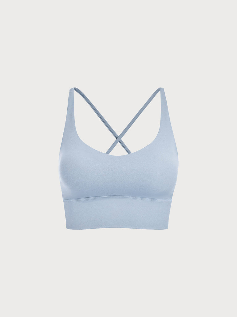 Women Knitted Nylon blended Yoga Sports Bras Sustainable Yoga Tops - BERLOOK