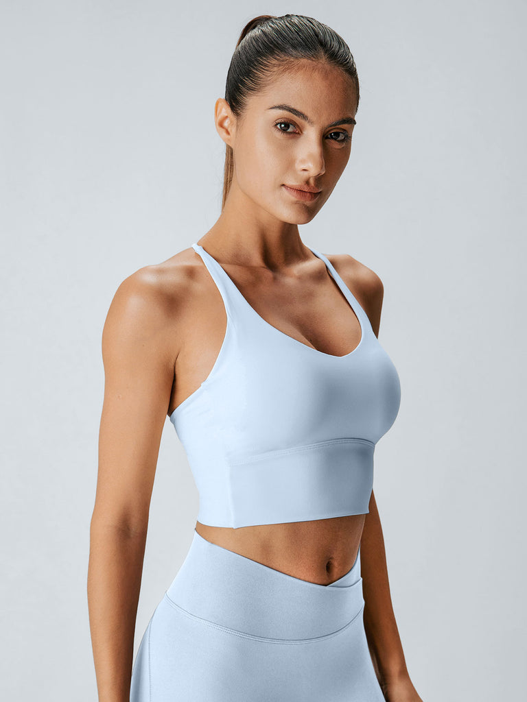 Women Knitted Nylon blended Yoga Sports Bras Sustainable Yoga Tops - BERLOOK