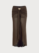 Women Knitted Nylon Cover ups Dark Coffee Sustainable Cover-ups - BERLOOK