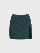 Women Knitted Nylon Cover ups Dark Green Sustainable Cover-ups - BERLOOK