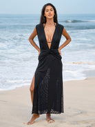 Women Knitted Nylon Mesh Cover-ups Sustainable Beach Dress - BERLOOK