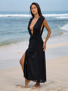 Women Knitted Nylon Mesh Cover-ups Sustainable Beach Dress - BERLOOK