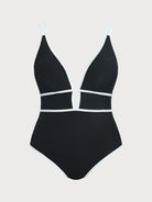 Women Knitted Nylon One Pieces Swimwear Black Sustainable Plus Size One-Pieces - BERLOOK