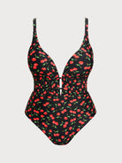 Women Knitted Nylon One Pieces Swimwear Black Sustainable Plus Size One-Pieces - BERLOOK