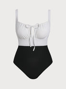 Women Knitted Nylon One Pieces Swimwear Black Sustainable Plus Size One-Pieces - BERLOOK