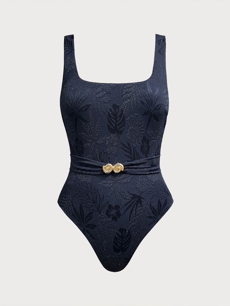 Women Knitted Nylon One Pieces Swimwear Blue Sustainable One-Pieces - BERLOOK