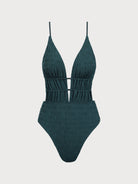 Women Knitted Nylon One Pieces Swimwear Malachite Green Sustainable One-Pieces - BERLOOK