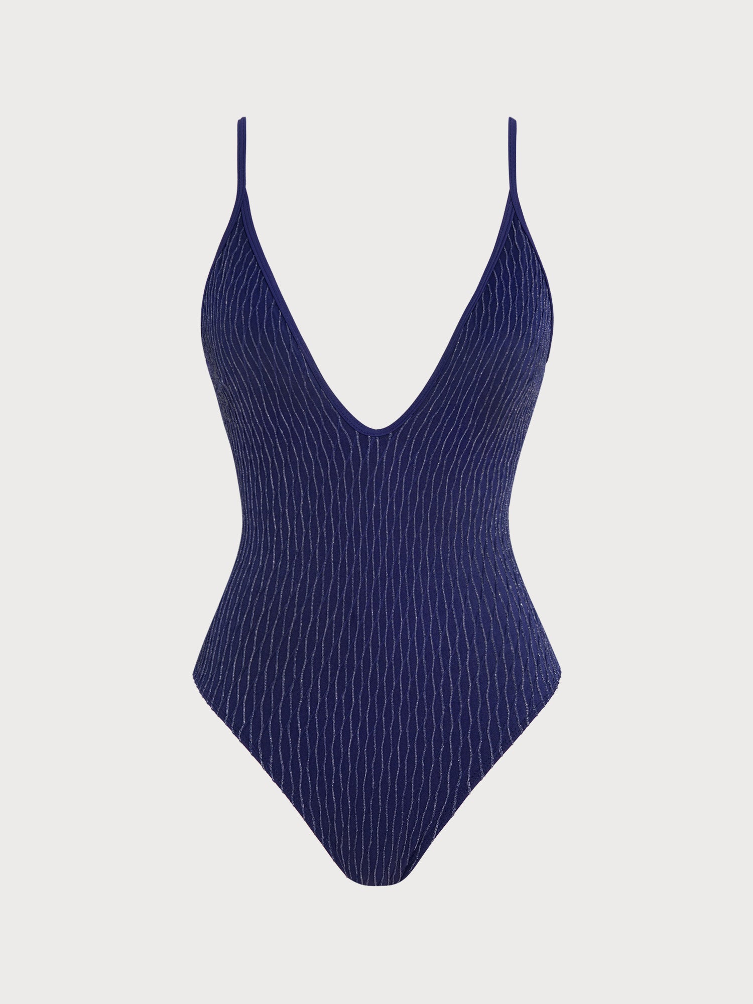 Women Knitted Nylon One Pieces Swimwear Navy Sustainable - BERLOOK