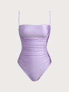 Women Knitted Nylon  One Pieces Swimwear Purple Sustainable One-Pieces - BERLOOK