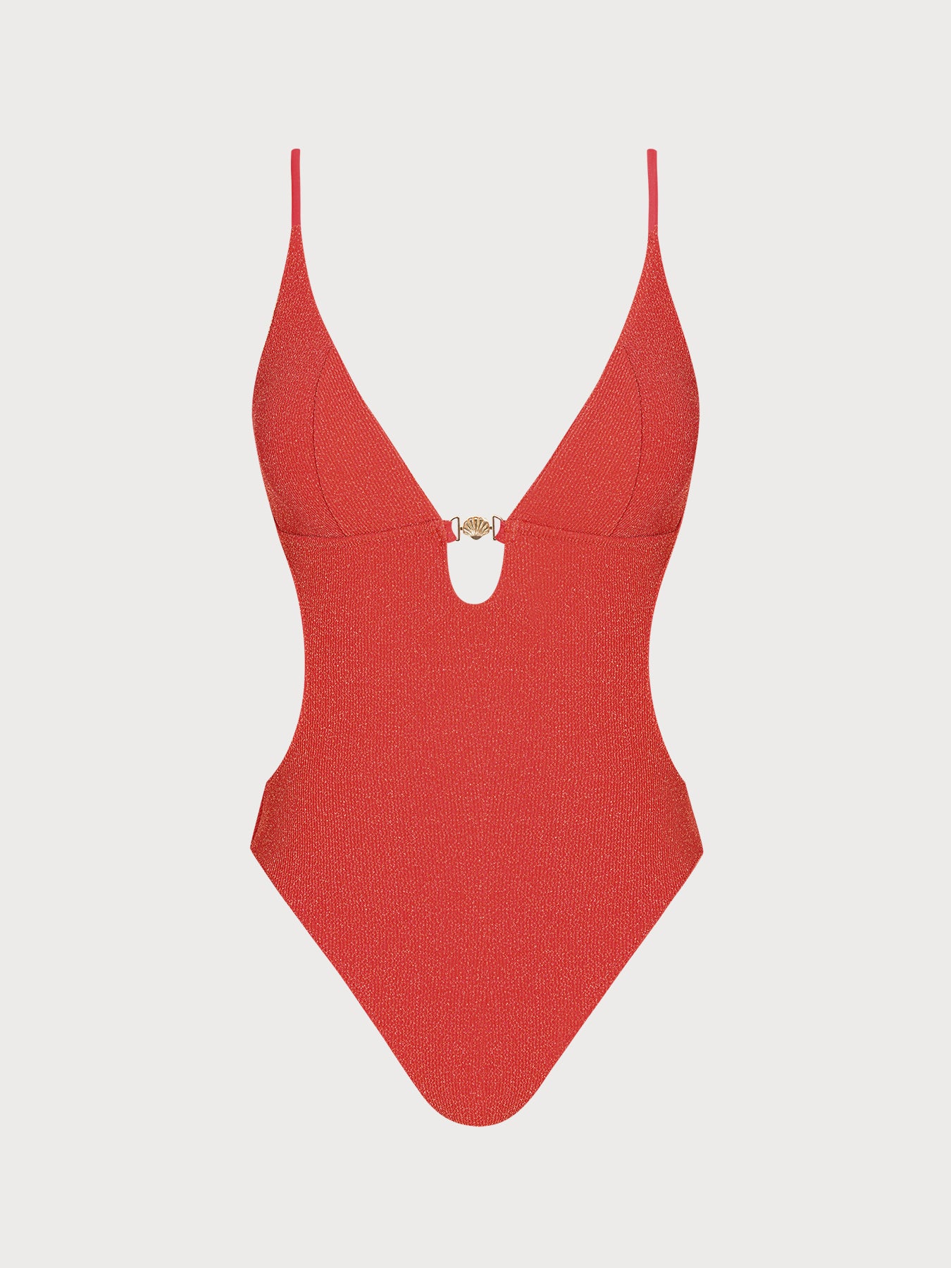 Women Knitted Nylon One Pieces Swimwear Red Sustainable One-Pieces - BERLOOK