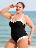 Women Knitted Nylon One Pieces Swimwear Sustainable Plus Size One-Pieces - BERLOOK