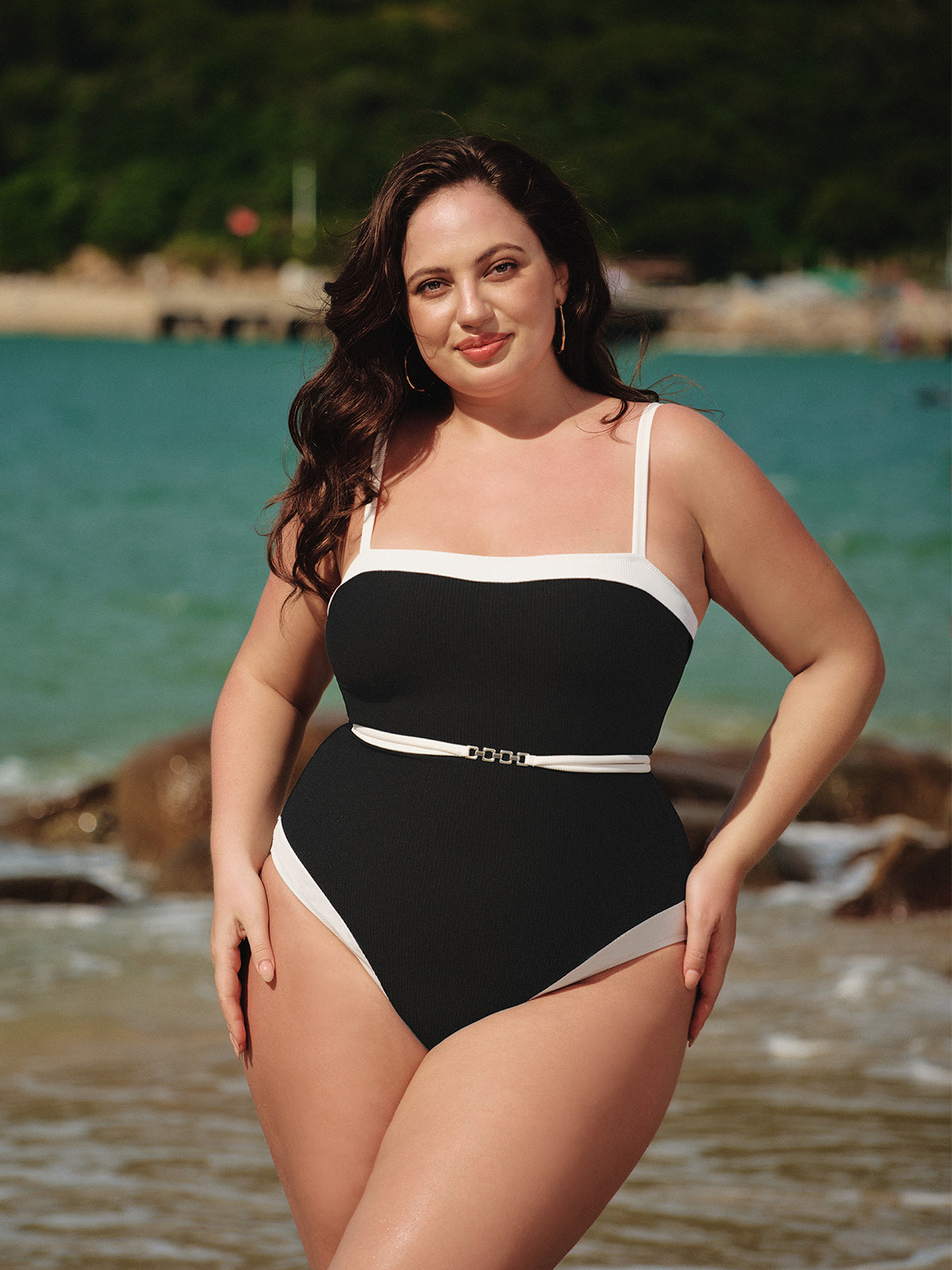 Women Knitted Nylon One Pieces Swimwear Sustainable Plus Size One-Pieces - BERLOOK