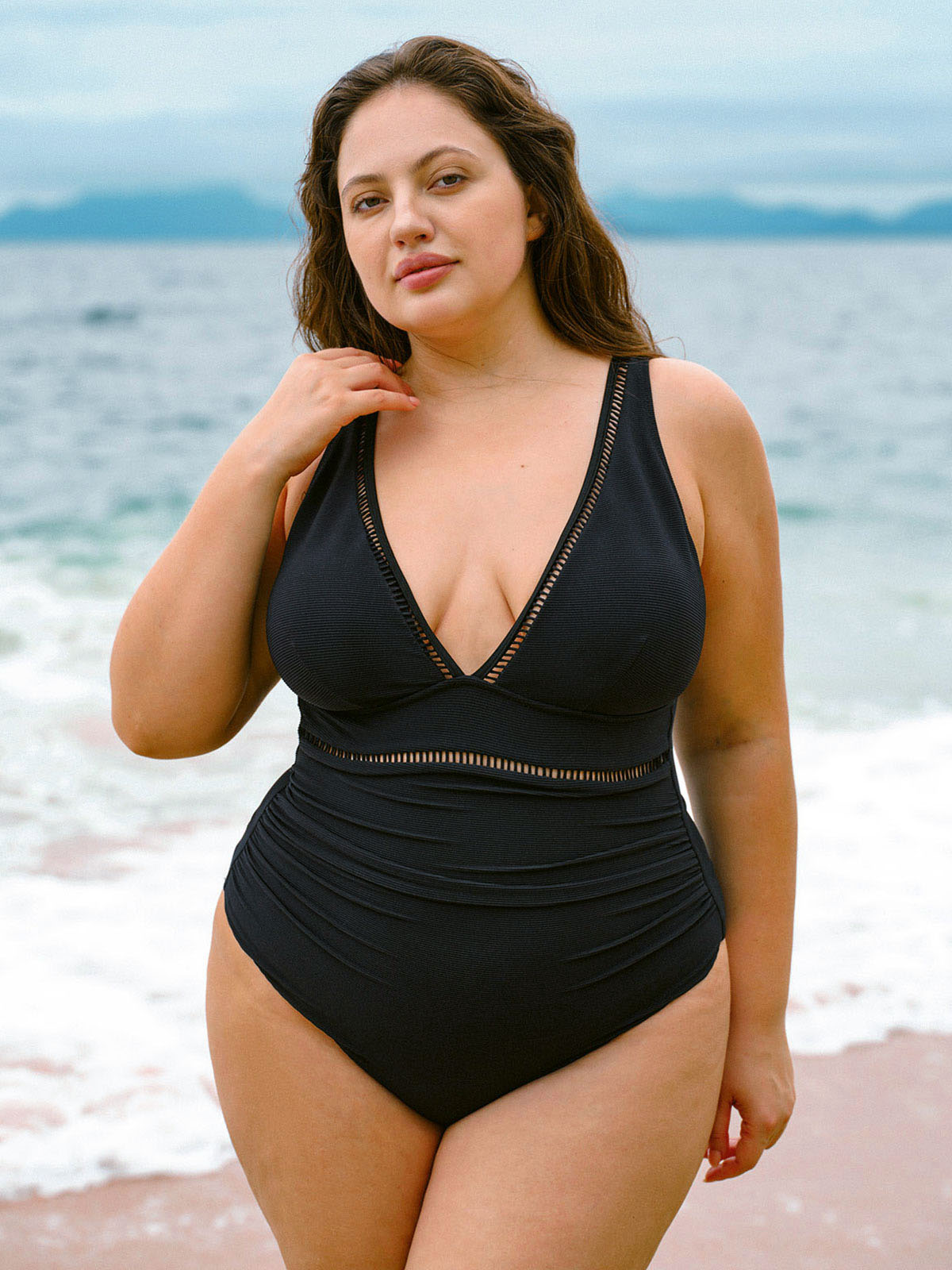 Women Knitted Nylon One Pieces Swimwear Sustainable Plus Size One-Pieces - BERLOOK