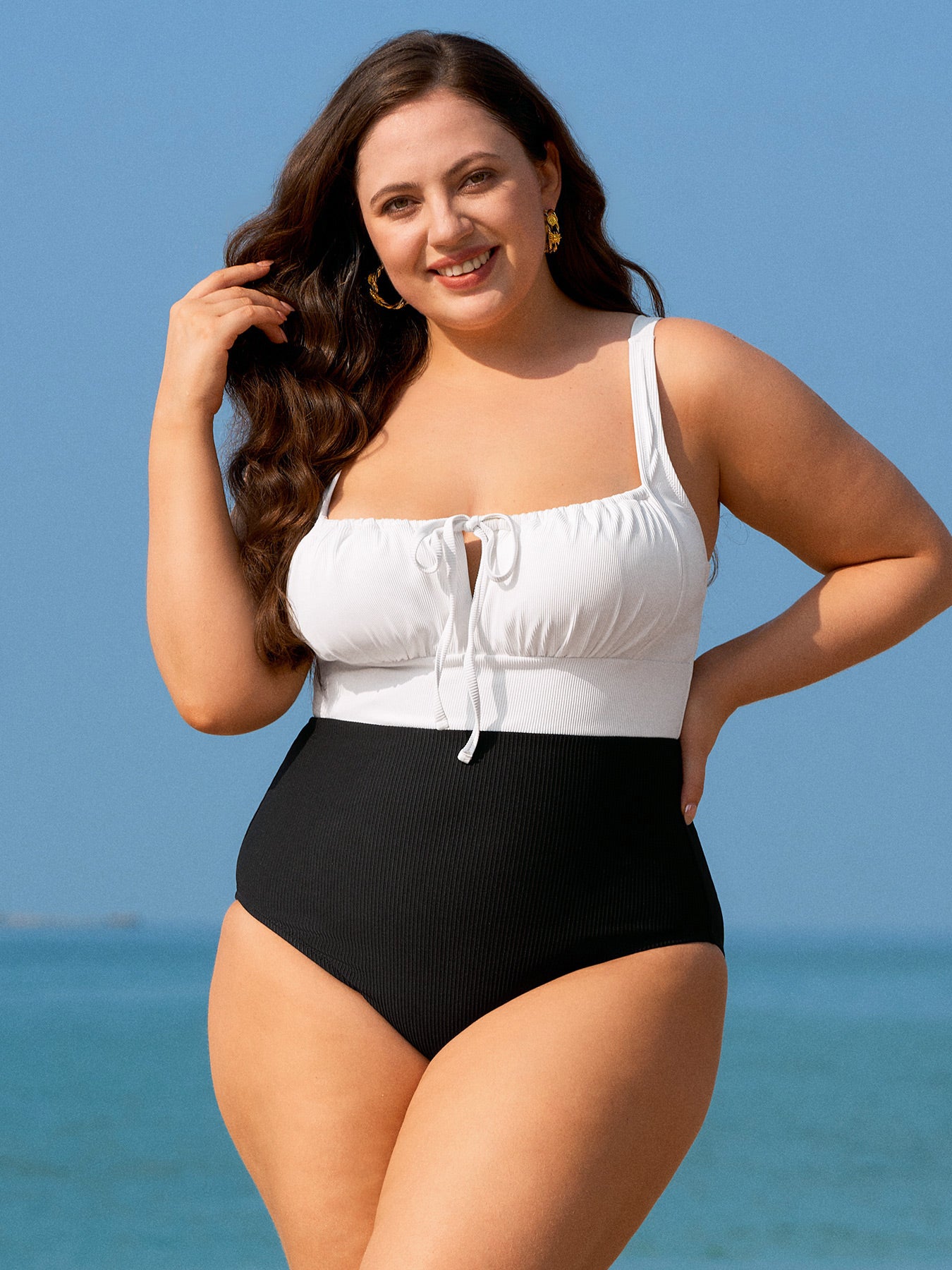 Women Knitted Nylon One Pieces Swimwear Sustainable Plus Size One-Pieces - BERLOOK