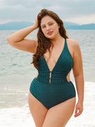 Women Knitted Nylon One Pieces Swimwear Sustainable Plus Size One-Pieces - BERLOOK