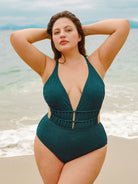 Women Knitted Nylon One Pieces Swimwear Sustainable Plus Size One-Pieces - BERLOOK