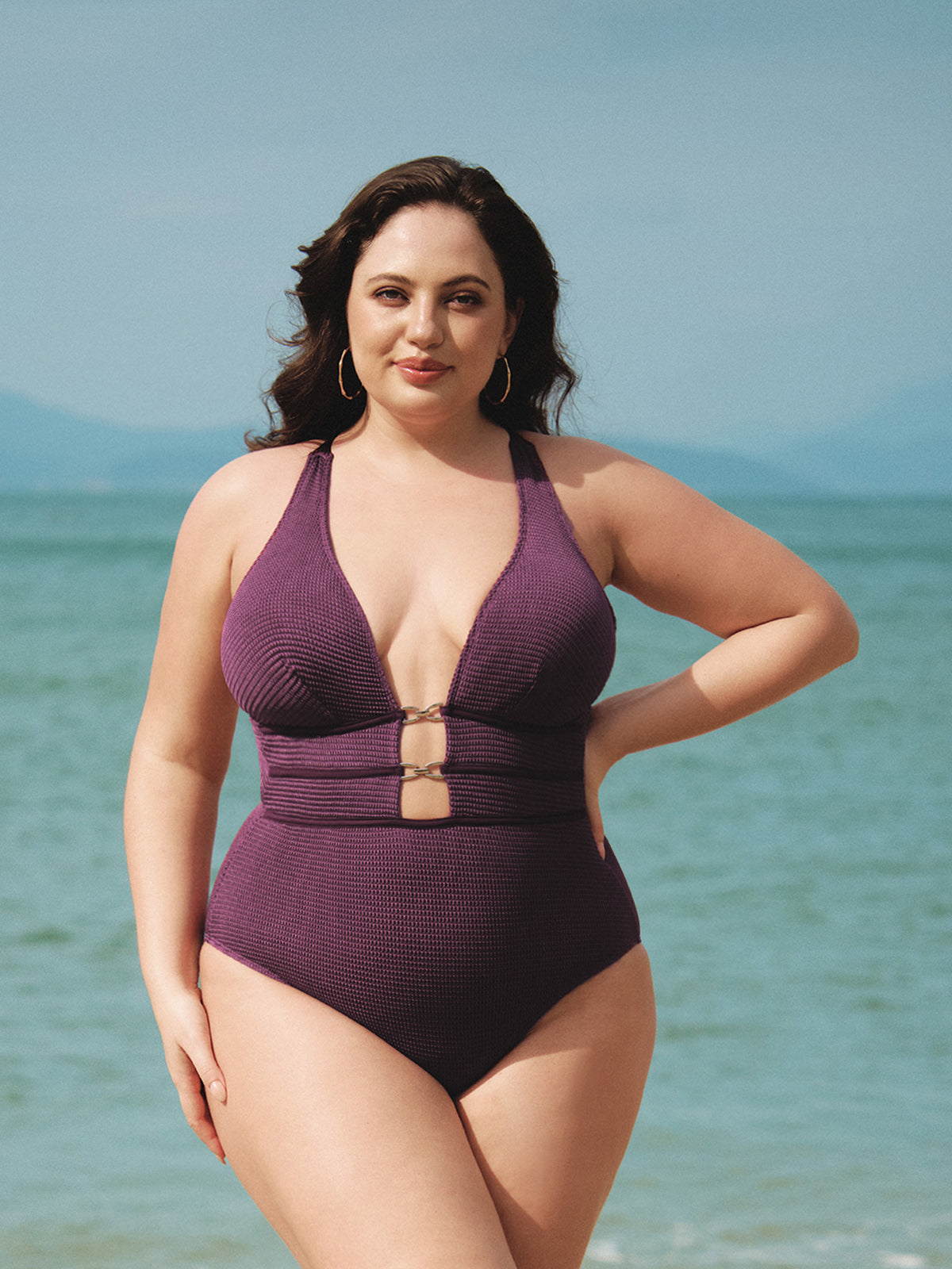 Women Knitted Nylon One Pieces Swimwear Sustainable Plus Size One-Pieces - BERLOOK