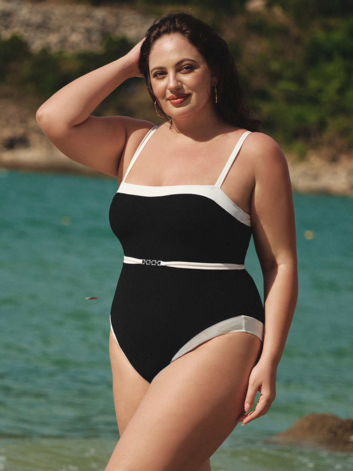 Women Knitted Nylon One Pieces Swimwear Sustainable Plus Size One-Pieces - BERLOOK