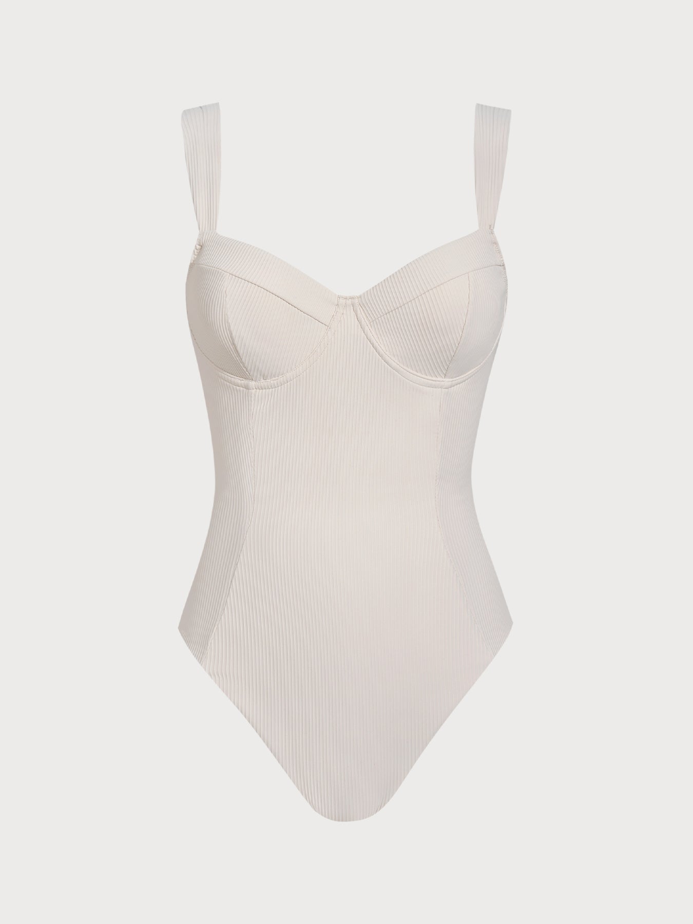 Women Knitted Nylon One Pieces Swimwear White Sustainable One-Pieces - BERLOOK