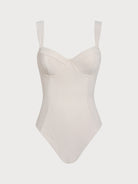 Women Knitted Nylon One Pieces Swimwear White Sustainable One-Pieces - BERLOOK