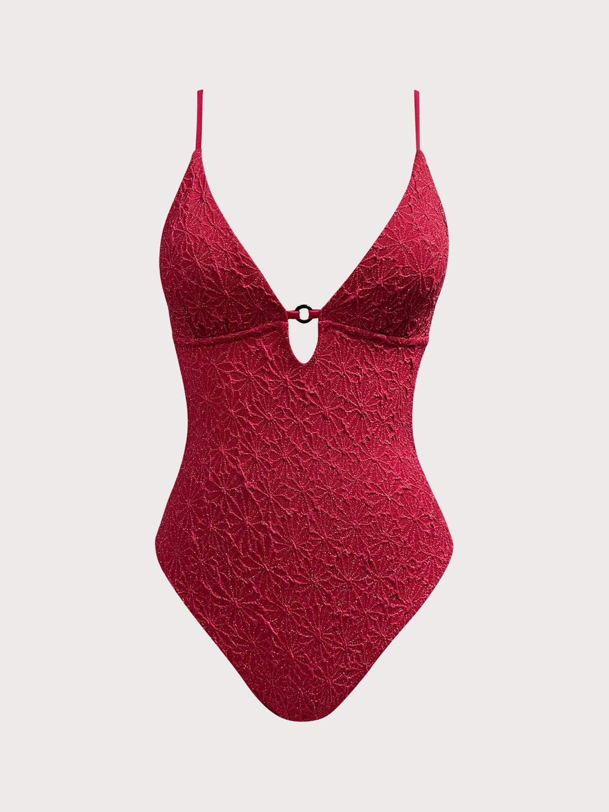 Women Knitted Nylon One Pieces Swimwear Wine Red Sustainable One-Pieces - BERLOOK