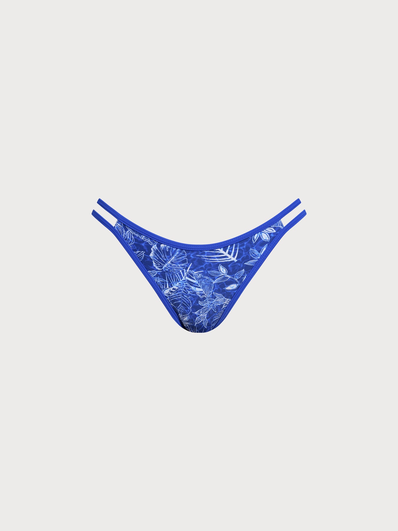 Women Knitted Nylon Printed Bikini Bottoms Blue Sustainable Bikinis - BERLOOK