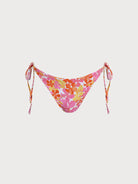 Women Knitted Nylon Printed Bikini Bottoms Red Sustainable Bikinis - BERLOOK