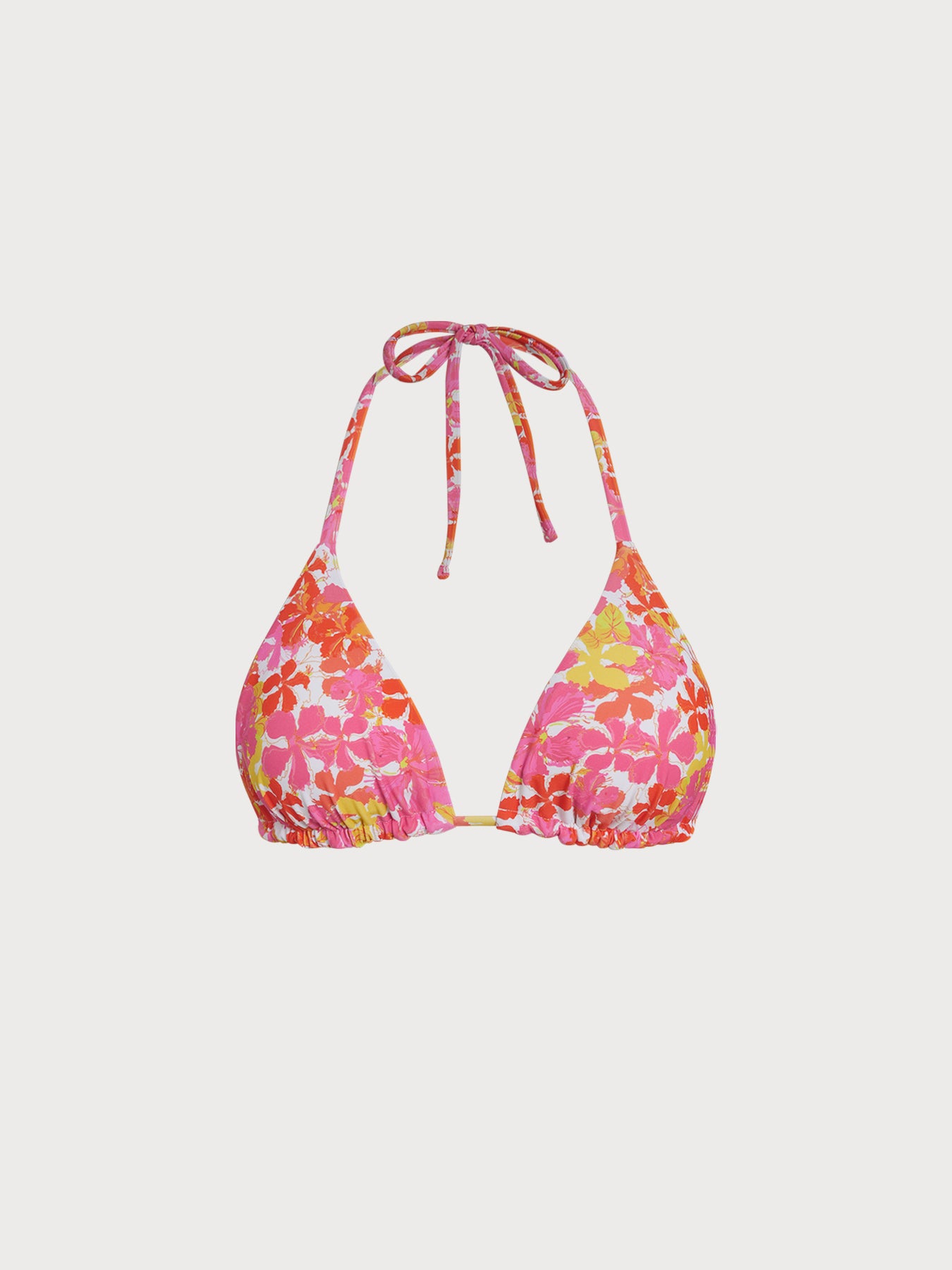 Women Knitted Nylon Printed Bikini Tops Red Sustainable Bikinis - BERLOOK