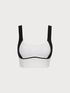 Women Knitted Nylon Spandex blended Yoga Camis White Sustainable Yoga Tops - BERLOOK