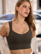 Women Knitted Nylon Sports Bras Sustainable Yoga Tops - BERLOOK
