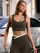Women Knitted Nylon Sports Bras Sustainable Yoga Tops - BERLOOK