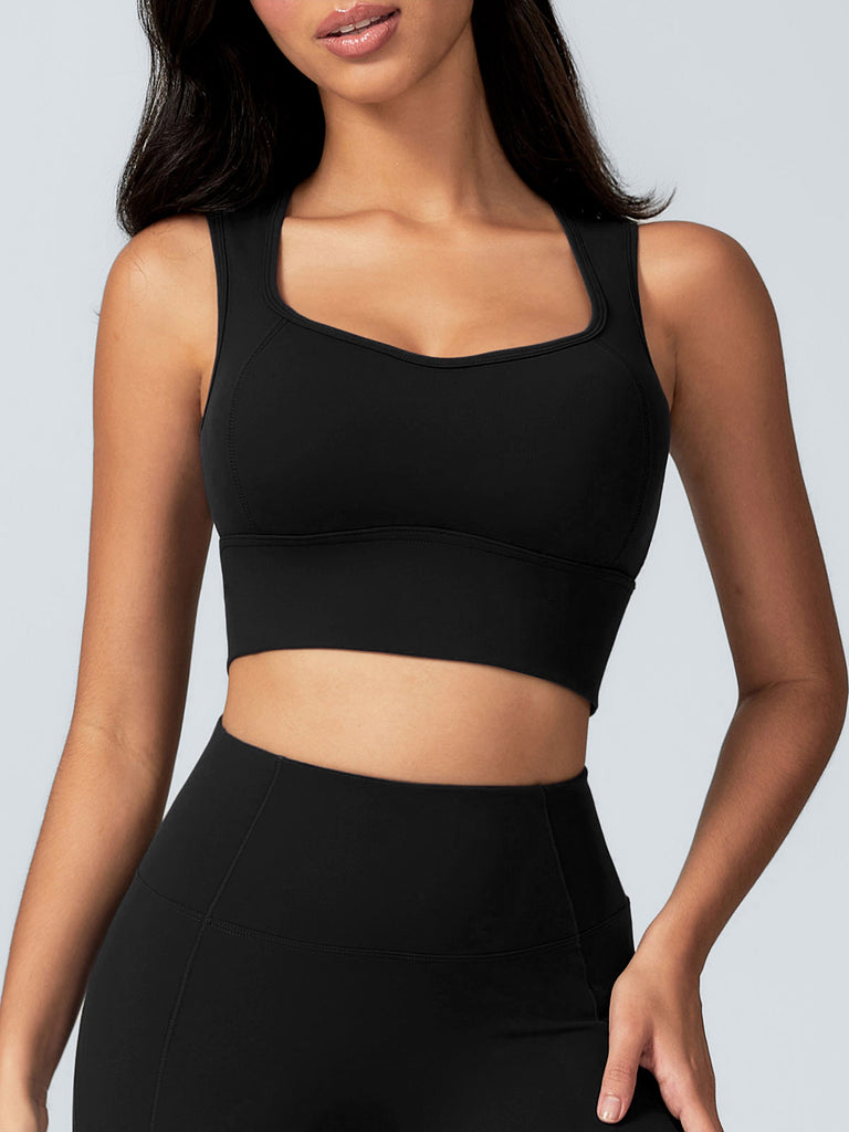 Women Knitted Nylon Sports Bras Sustainable Yoga Tops - BERLOOK