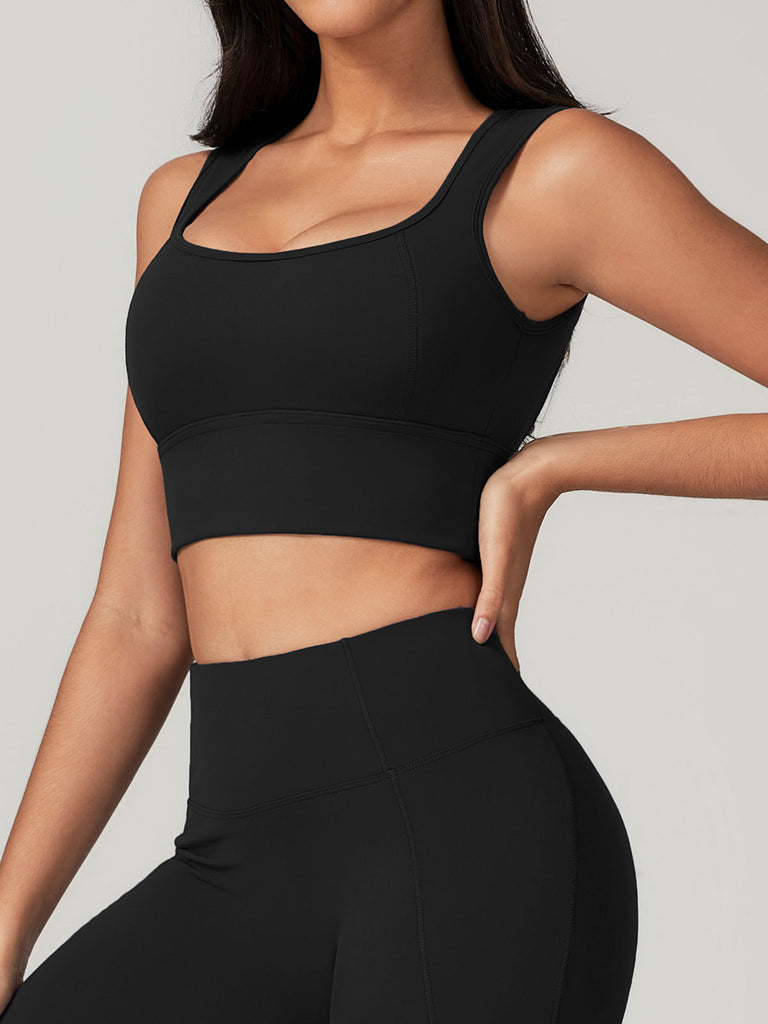Women Knitted Nylon Sports Bras Sustainable Yoga Tops - BERLOOK